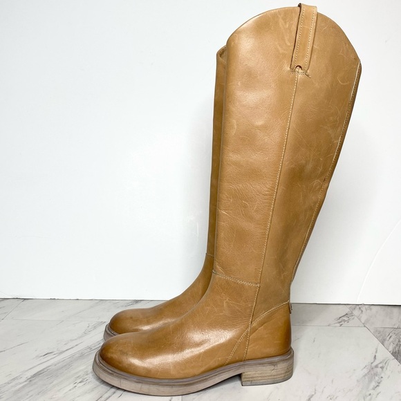 Sam Edelman Fable Light Brown Leather Riding Boot 6 1/2 M - Picture 1 of 15